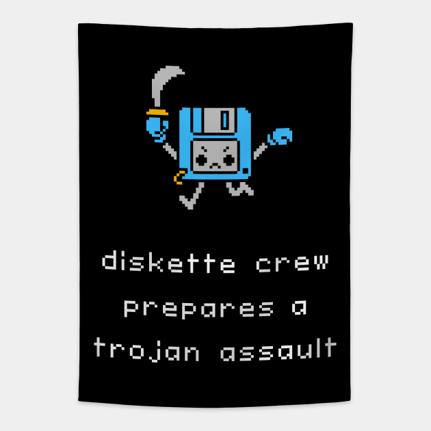 Unlikely Monsters - Diskette Crew Tapestry by knitetgantt