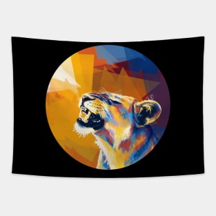 In the Sunlight - Lioness portrait Tapestry