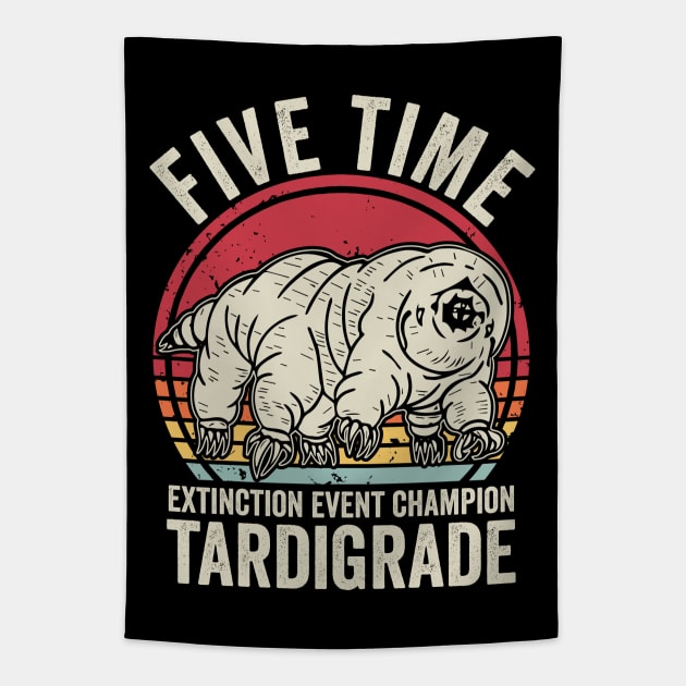 Five Time Extinction Event Champion Tardigrade Tapestry by Visual Vibes