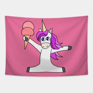 Unicorn splits while holding an ice cream Tapestry