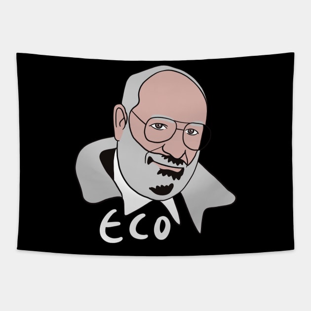 Umberto Eco Minimal Portrait - Philosophy Tapestry by isstgeschichte