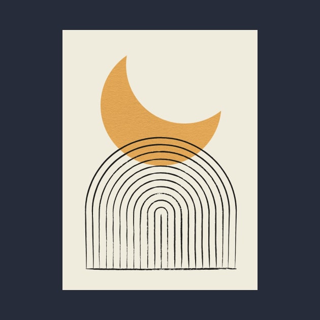 Moon Mountain Gold  - Mid century modern by moonlightprint