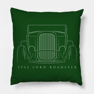 1932 Ford Model A Roadster - front stencil, white Pillow