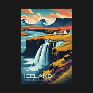 Iceland Modern Travel Poster Advert T-Shirt