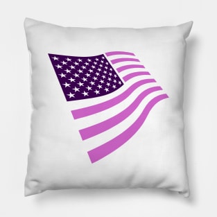 USA Pink and Purple Stylized American Flag July 4th Patriotic Pillow