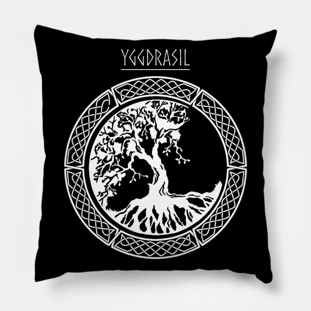 yggdrasil, the tree of life Pillow by Deathrocktee