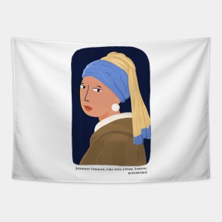 Johannes Vermeer Girl with a Pearl Earring Classical Art Memes Tapestry