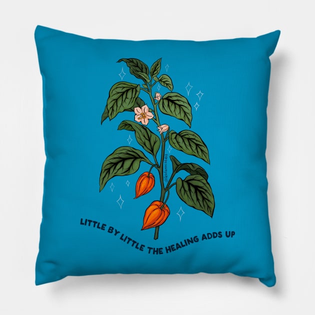 Little By Little The Healing Adds Up Pillow by FabulouslyFeminist