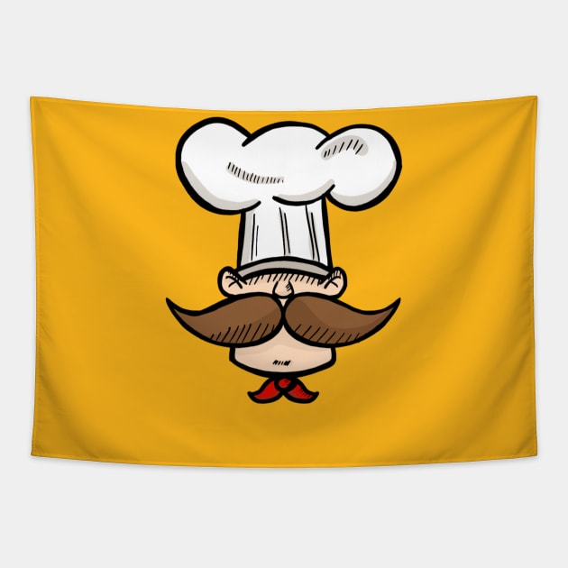 Chef Head Tapestry by lialitoons