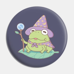 Cute Frog Wizard Magician With Magic Staff Pin