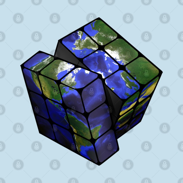 Earth Cube - Rubik's Cube Inspired Design for people who know How to Solve a Rubik's Cube by Cool Cube Merch