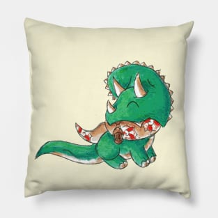 Tree Trimming Triceratops Pillow