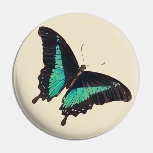 Black and Blue Swallowtail Butterfly Pin