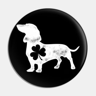 Dachshund Silhouette Shamrock St Patricks Day Pin