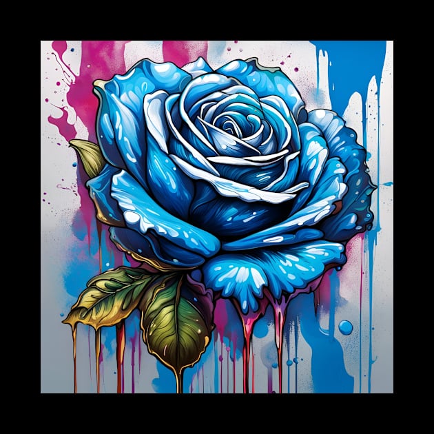 Splash Blue Rose by SmartPufferFish