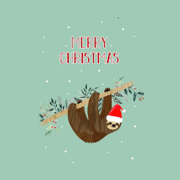 Cute xmas sloth by GreenNest