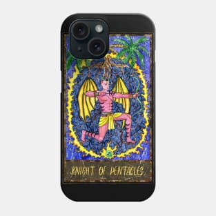 Knight Of Pentacles. Magic Gate Tarot Card Design. Phone Case