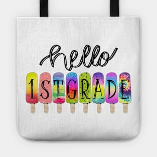 Back To School 1st Day At School Hello 1st Grade Tote