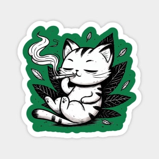 High Cat Smoking Weed dope Magnet