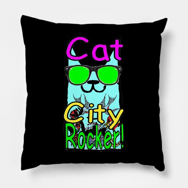 clash cat city Rocker 1977 Pillow by LowEndGraphics