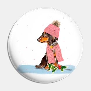 Warm & Cosy Christmas Dachshund Pin