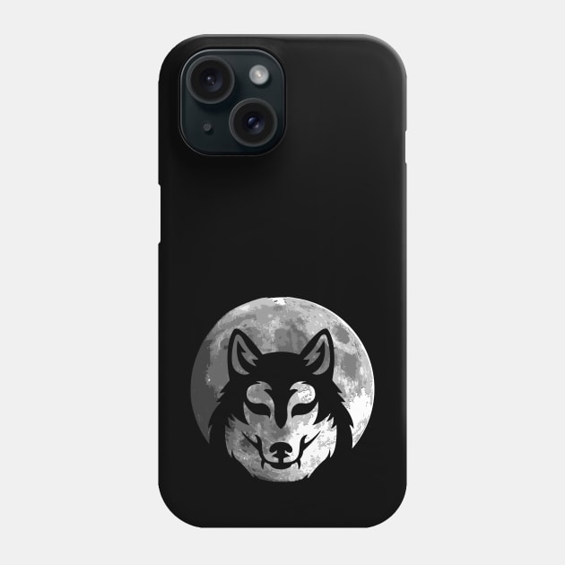 Wolf Silhouette on the moon gift for women and men Phone Case by star trek fanart and more