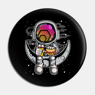 Astronaut Fastfood HEX Coin To The Moon Crypto Token Cryptocurrency Wallet Birthday Gift For Men Women Kids Pin