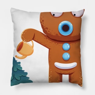 Christmas Sticker, Ginger Man Sticker Pillow