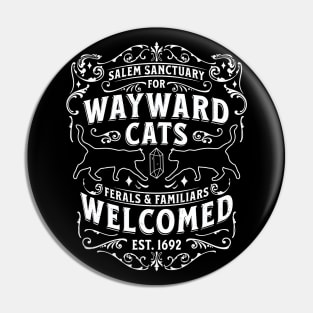 Witch Salem Sanctuary For Wayward Black Cats 1692 Halloween Pin