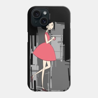 girl in red dress Phone Case