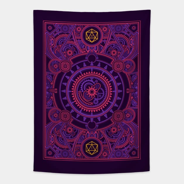 Synthwave Polyhedral D20 Dice Steampunk Tapestry by dungeonarmory