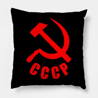 CCCP Hammer and Sickle red Pillow