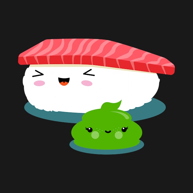 Best Friends Kawaii Sushi Nigiri Illustration for Kids by Piakolle