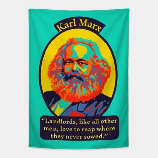 Karl Marx Portrait and Quote Tapestry