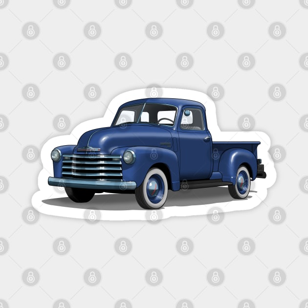 Blue 1949 Chevrolet pick up truck Magnet by candcretro