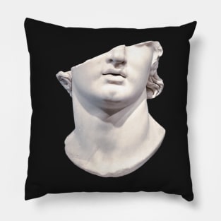 Broken Greek Bust- Fragmentary colossal head of a youth Pillow