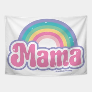 Mama 90s Pop Rainbow © GraphicLoveShop Tapestry