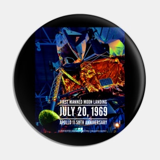 2-Sided t-shirt Apollo 11 50th Anniversary Pin