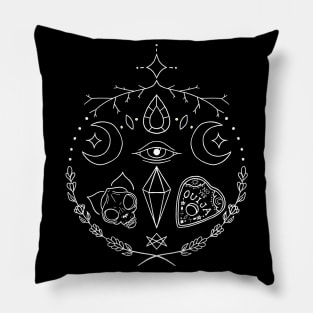 Circle of the Witch - White Outline Pillow