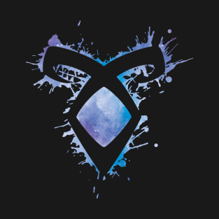 Shadowhunters rune / The Mortal Instruments - Angelic power rune voids and outline splashes (blue watercolour) - Clary, Alec, Izzy, Jace, Magnus - Malec T-Shirt