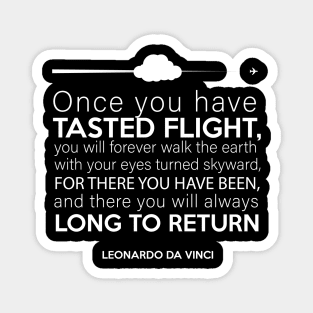 Leonardo Da Vinci aviation quote Magnet