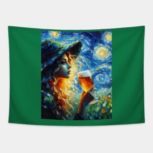 Irish Girl In Starry Night Tapestry