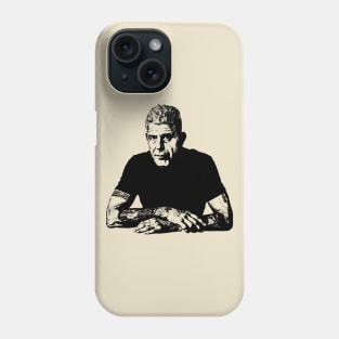 Anthony Bourdain Black Stencil Phone Case