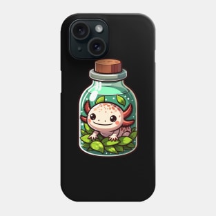 Kawaii Axolotl in Water Plant Bottle Phone Case