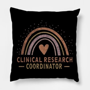 Clinical Research Coordinator - Boho Casual Rainbow Dark Design Pillow