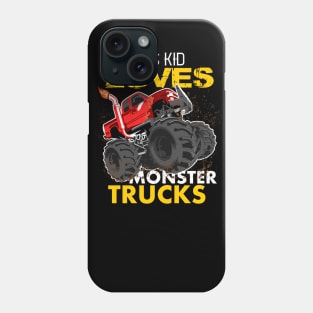 youth,this kid loves monster trucks Phone Case