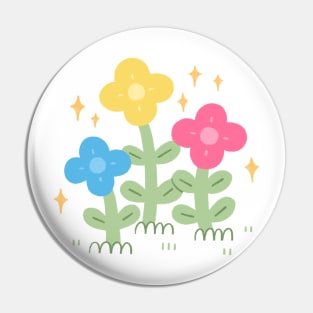 Pansexual Pride Flowers Pin