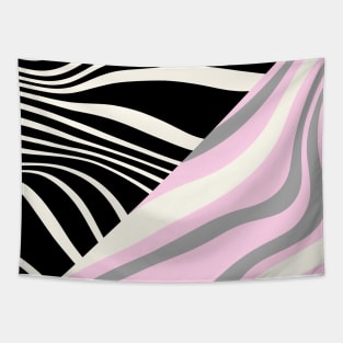 White and pink abstarct zebra art Tapestry