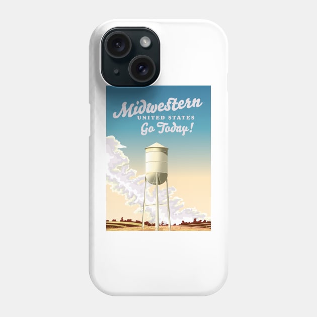 Midwestern United States Travel poster Phone Case by nickemporium1