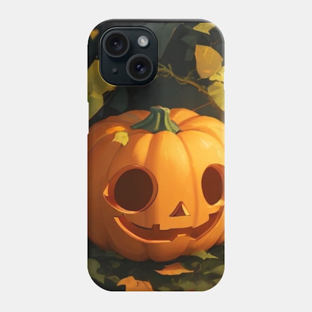 Cute Pumpkin Amongst The Autumn Vines Phone Case by Tiny Monarch Designs JA